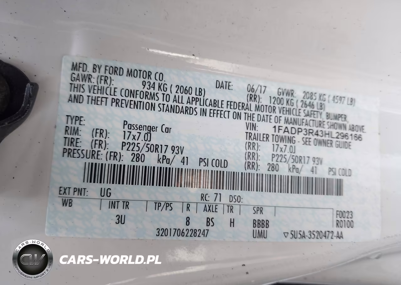 2017 Ford Focus Electric VIN:1FADP3R43HL296166 - 8