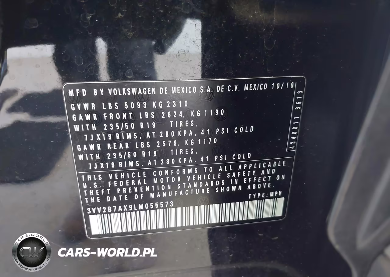 2020 Volkswagen Tiguan 2.0T Se-2.0T Se R-Line Black-2.0T Sel VIN:3VV2B7AX9LM055573 - 9
