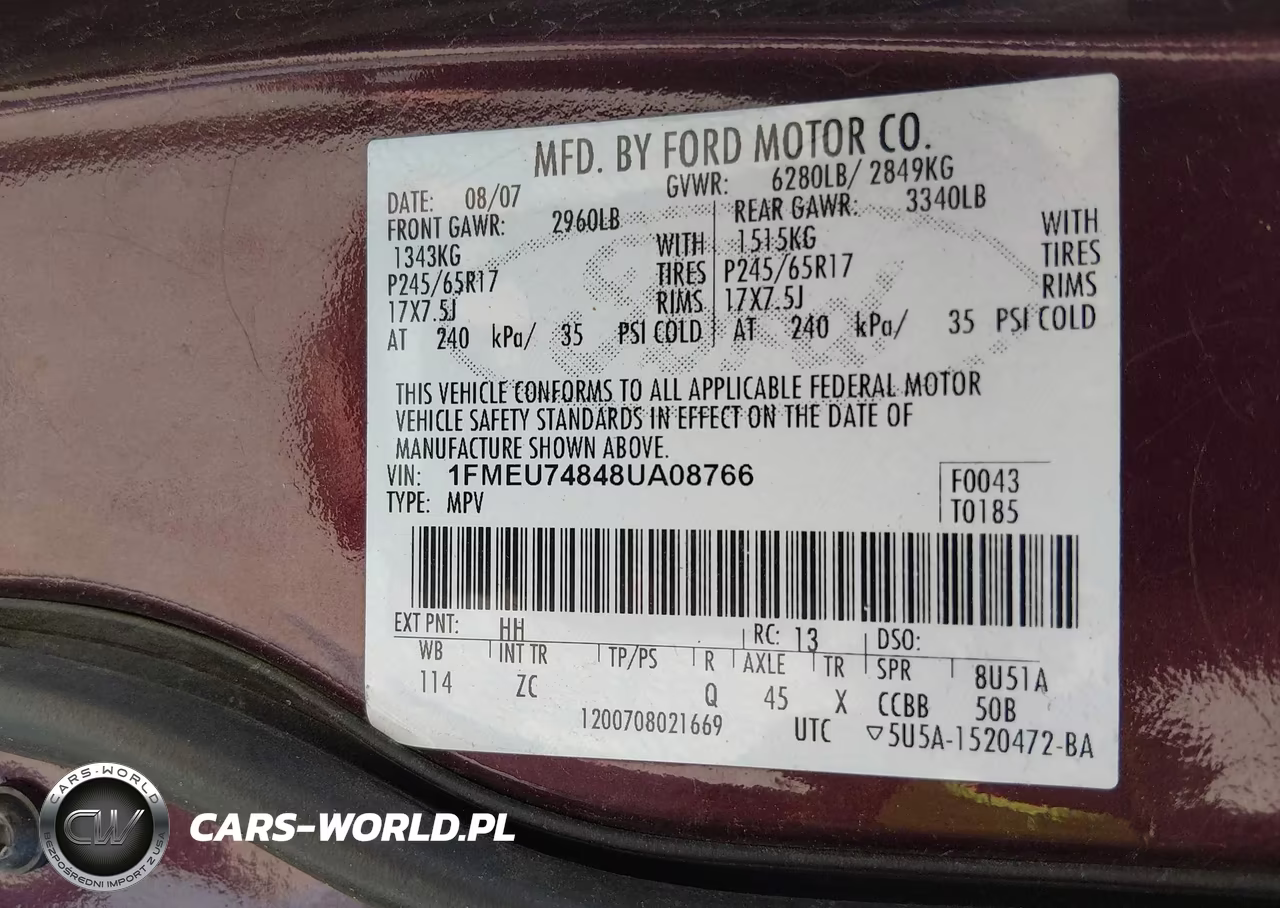 2008 Ford Explorer Eddie Bauer VIN:1FMEU74848UA08766 - 9