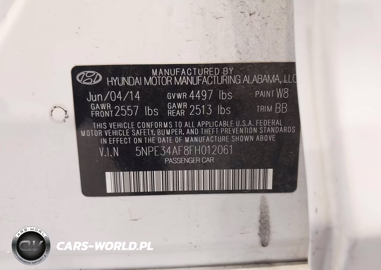 2015 Hyundai Sonata Limited VIN:5NPE34AF8FH012061 - 9