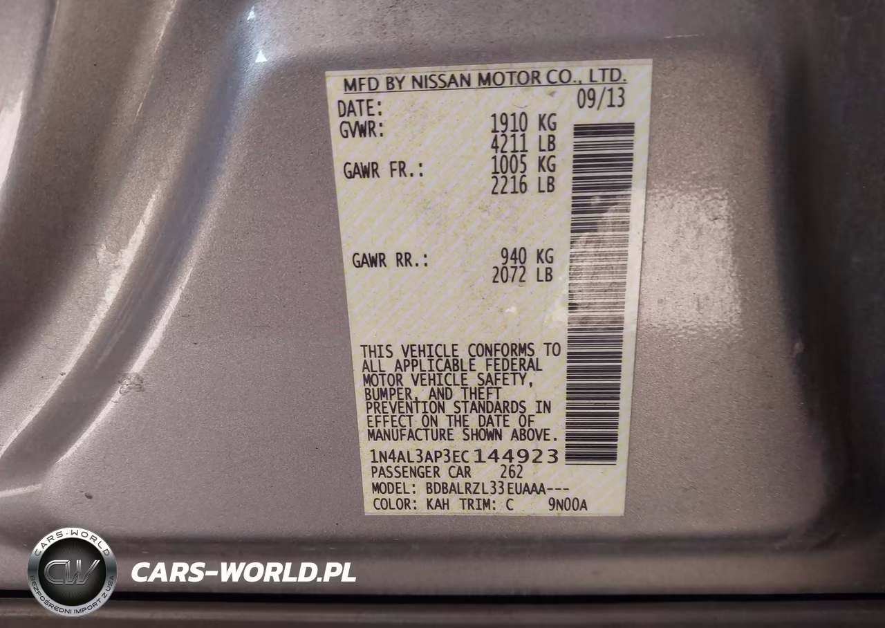 2014 Nissan Altima 2.5 S VIN:1N4AL3AP3EC144923 - 9