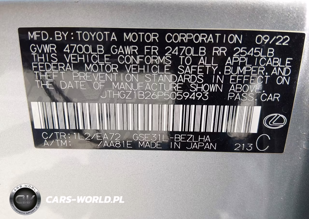 2023 Lexus Is 350 F Sport VIN:JTHGZ1B26P5059493 - 9