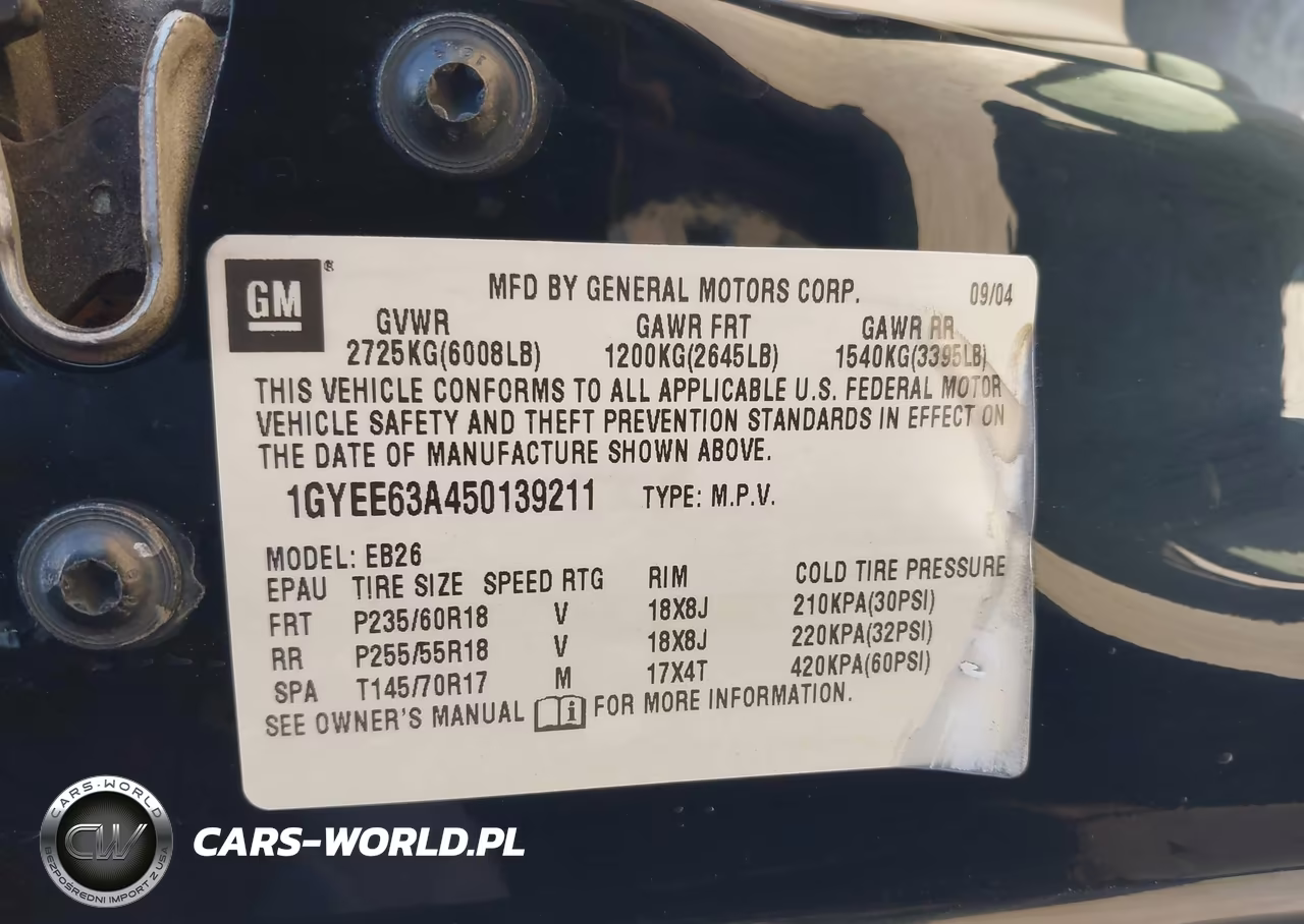 2005 Cadillac Srx V8 VIN:1GYEE63A450139211 - 9