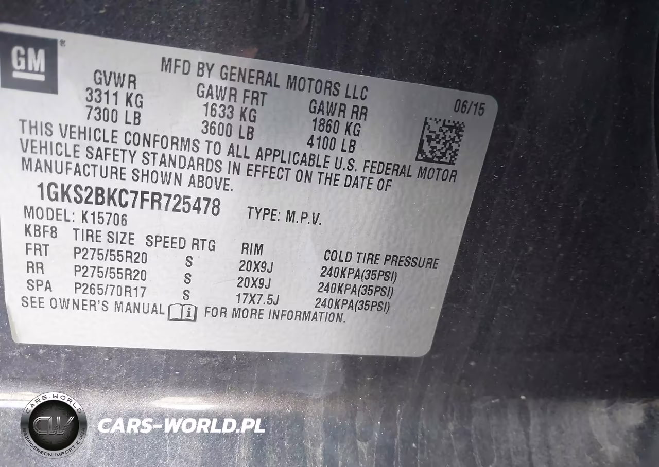 2015 GMC Yukon Slt VIN:1GKS2BKC7FR725478 - 9