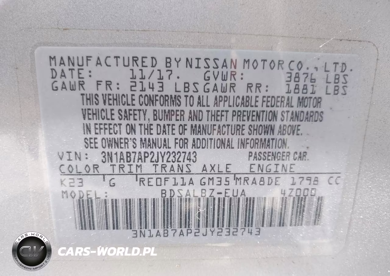 2018 Nissan Sentra S VIN:3N1AB7AP2JY232743 - 9