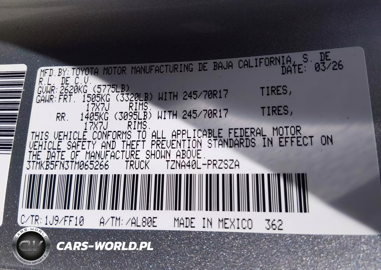 2026 Toyota Tacoma Sr5 VIN:3TMKB5FN3TM065266 - 9