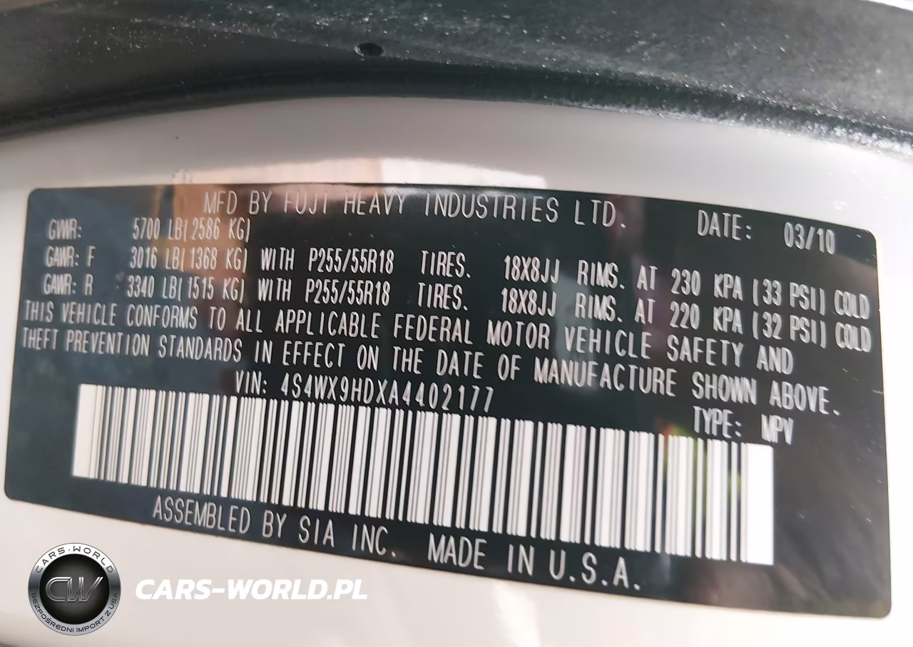 2010 Subaru Tribeca 3.6R Limited VIN:4S4WX9HDXA4402177 - 9