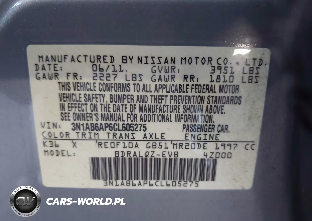2012 Nissan Sentra 2.0 VIN:3N1AB6AP6CL605275 - 9