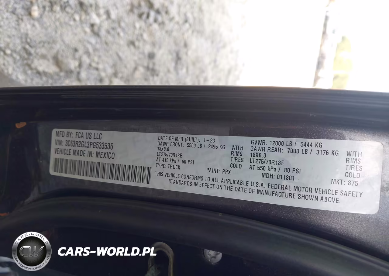 2023 RAM 3500 TRADESMAN 4X2 8' BOX VIN:3C63R2GL3PG533536 - 9