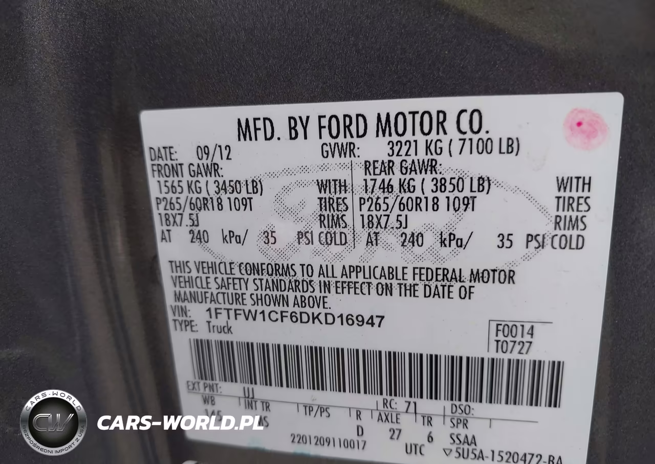 2013 Ford F-150 Xlt VIN:1FTFW1CF6DKD16947 - 9