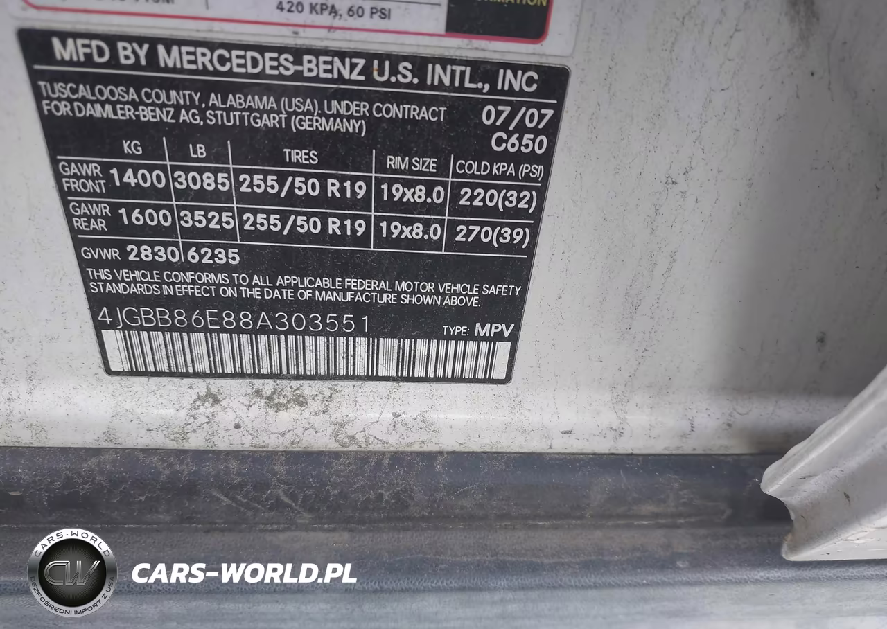 2008 Mercedes-Benz M-Class 3.5L VIN:4JGBB86E88A303551 - 9