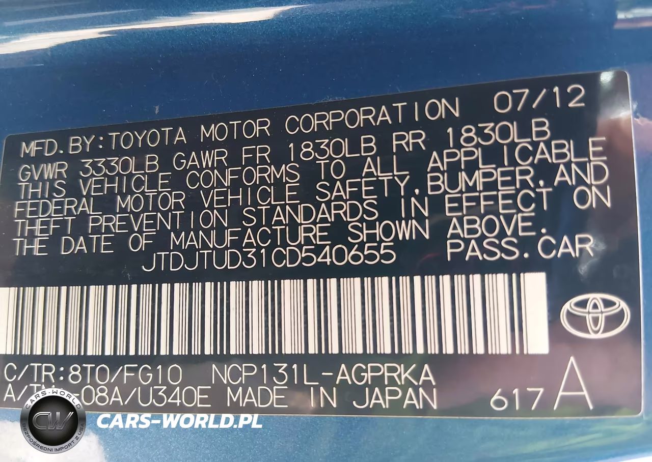 2012 Toyota Yaris L VIN:JTDJTUD31CD540655 - 9