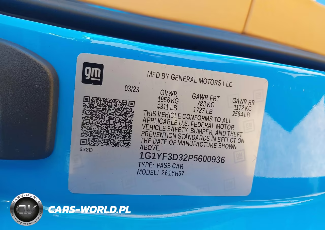 2023 Chevrolet Corvette Z06 Rwd 3Lz VIN:1G1YF3D32P5600936 - 9