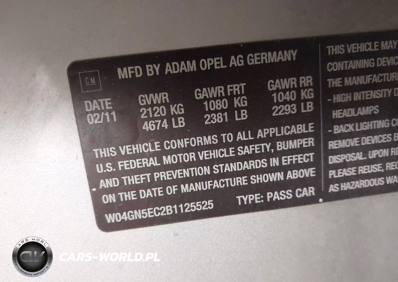 2011 Buick Regal Cxl Russelsheim VIN:W04GN5EC2B1125525 - 9