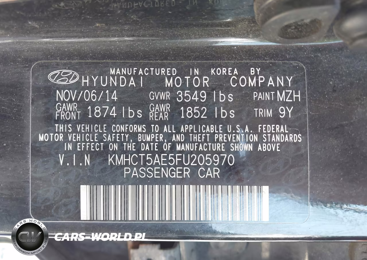 2015 Hyundai Accent Gs VIN:KMHCT5AE5FU205970 - 9