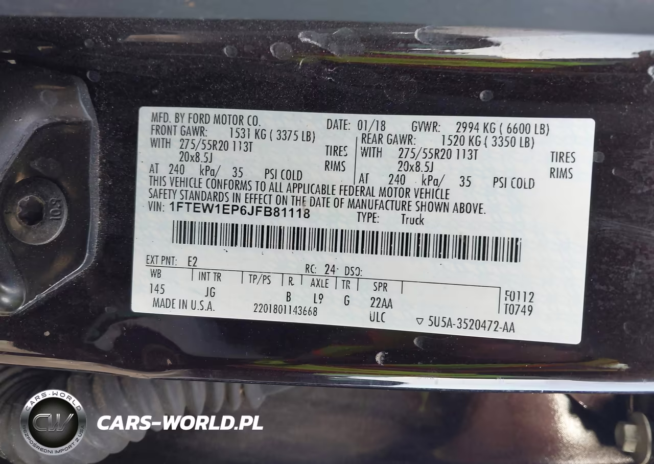 2018 Ford F-150 Xl VIN:1FTEW1EP6JFB81118 - 9