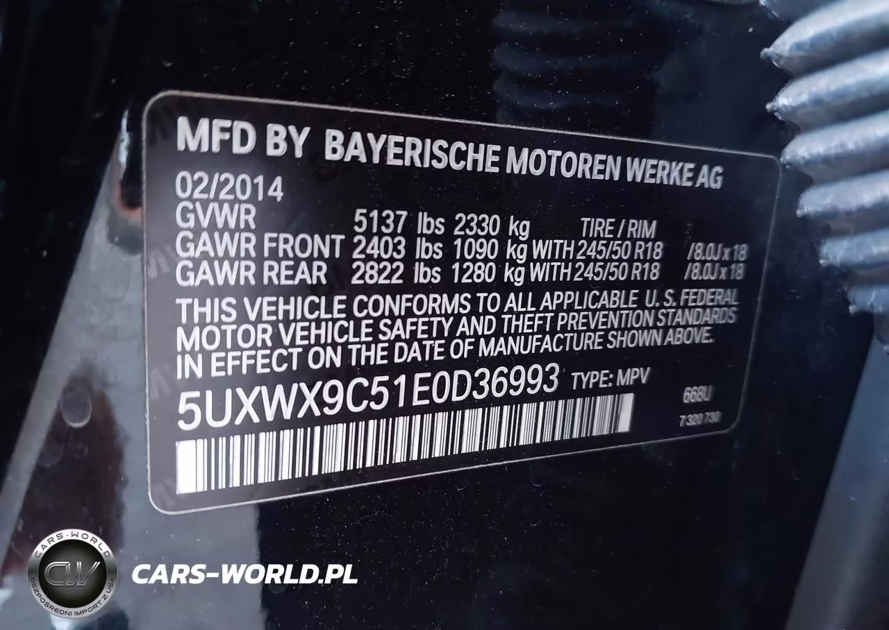 2014 BMW X3 xDrive28I VIN:5UXWX9C51E0D36993 - 9