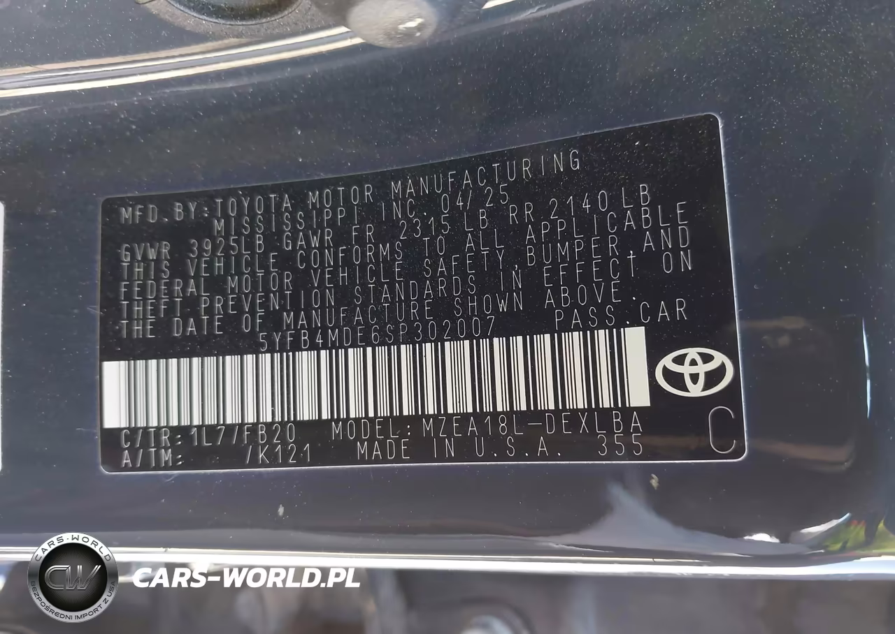 2025 Toyota Corolla Le VIN:5YFB4MDE6SP302007 - 9