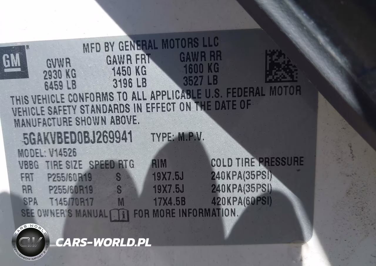 2011 Buick Enclave 1Xl VIN:5GAKVBED0BJ269941 - 9