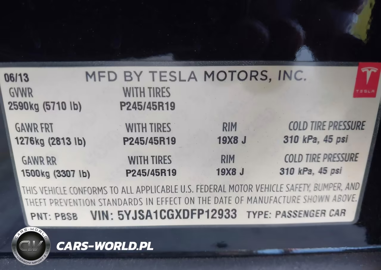 2013 Tesla Model S VIN:5YJSA1CGXDFP12933 - 9