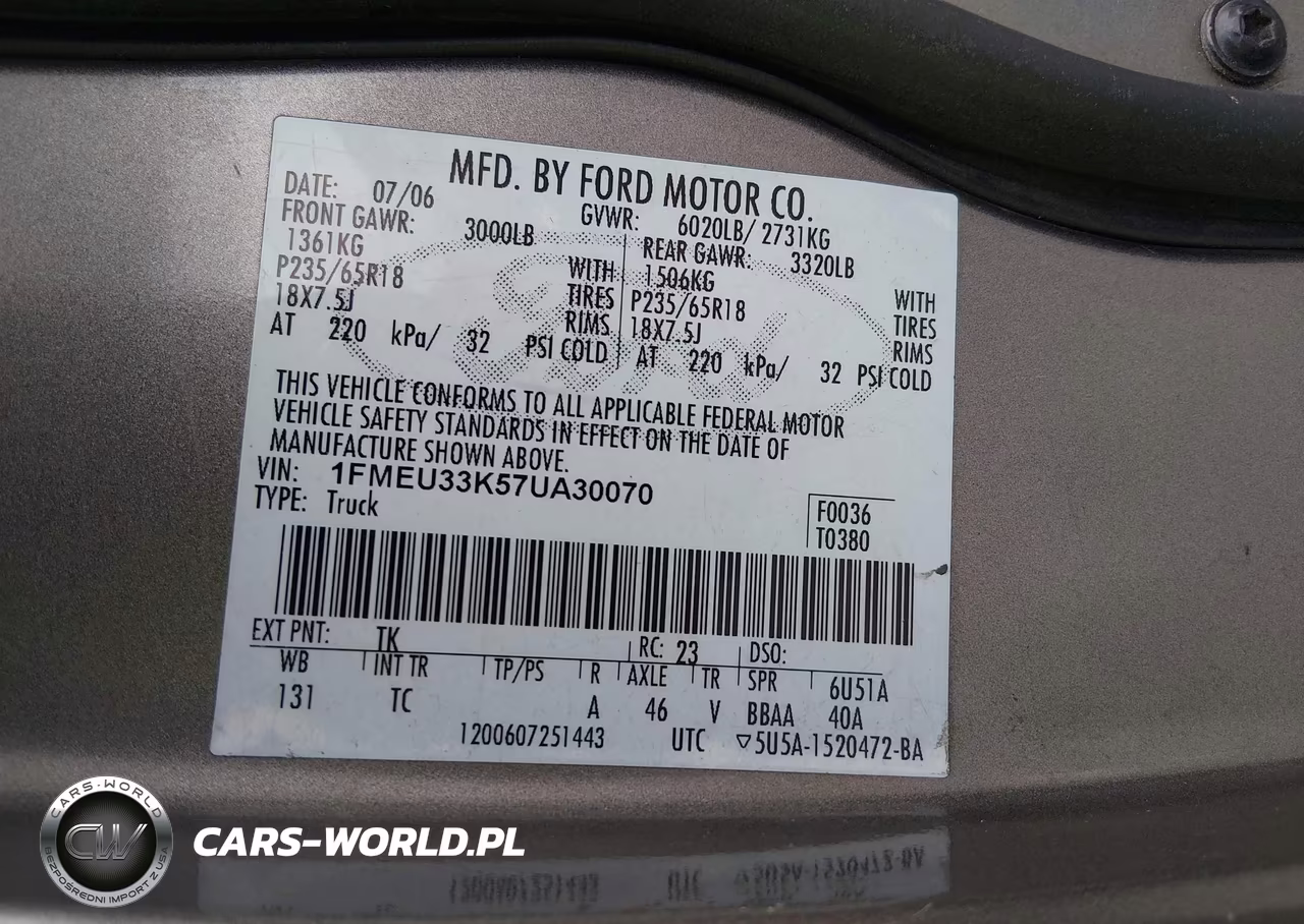 2007 Ford Explorer Sport Trac Limited VIN:1FMEU33K57UA30070 - 9