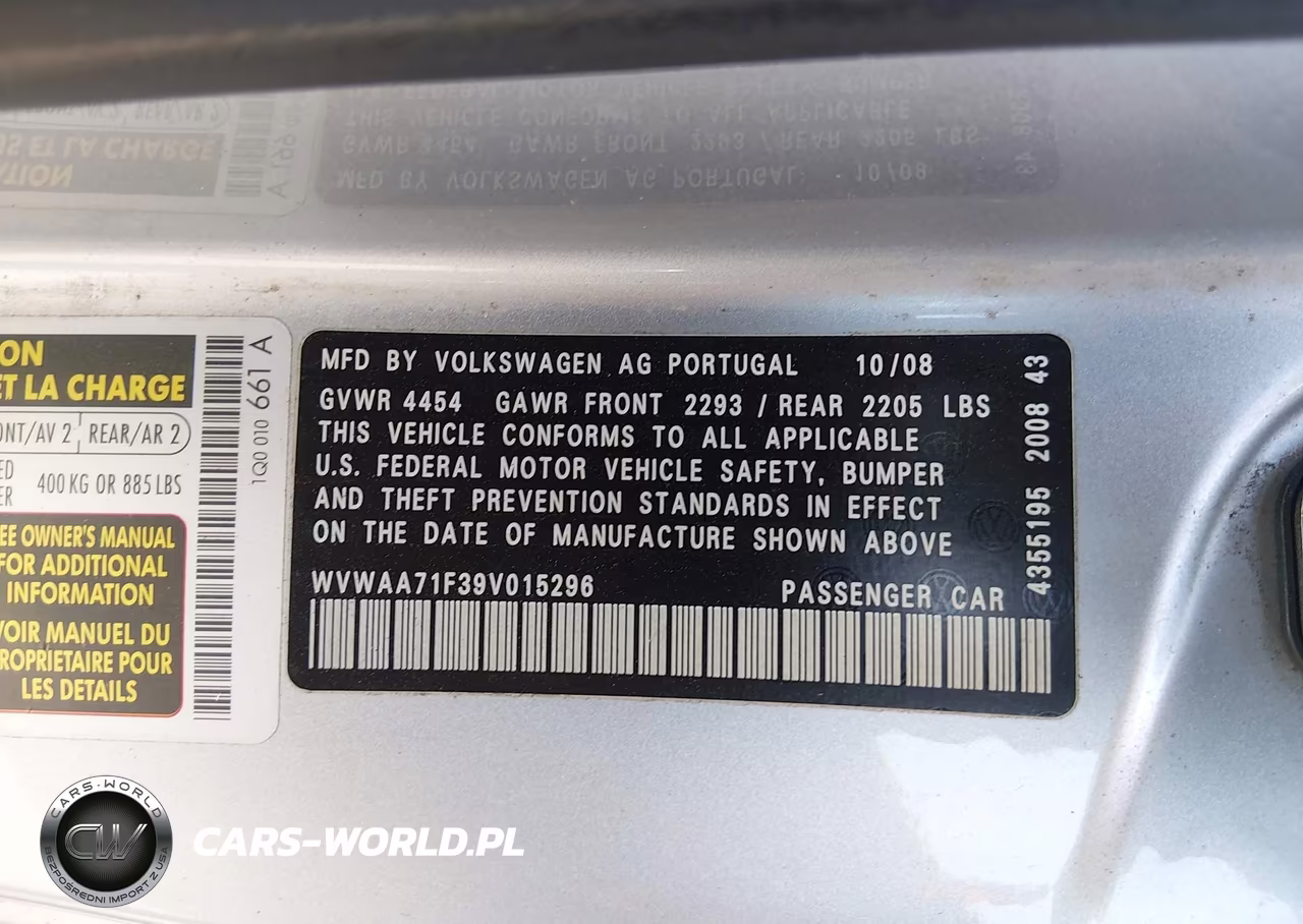2009 Volkswagen Eos Komfort VIN:WVWAA71F39V015296 - 9