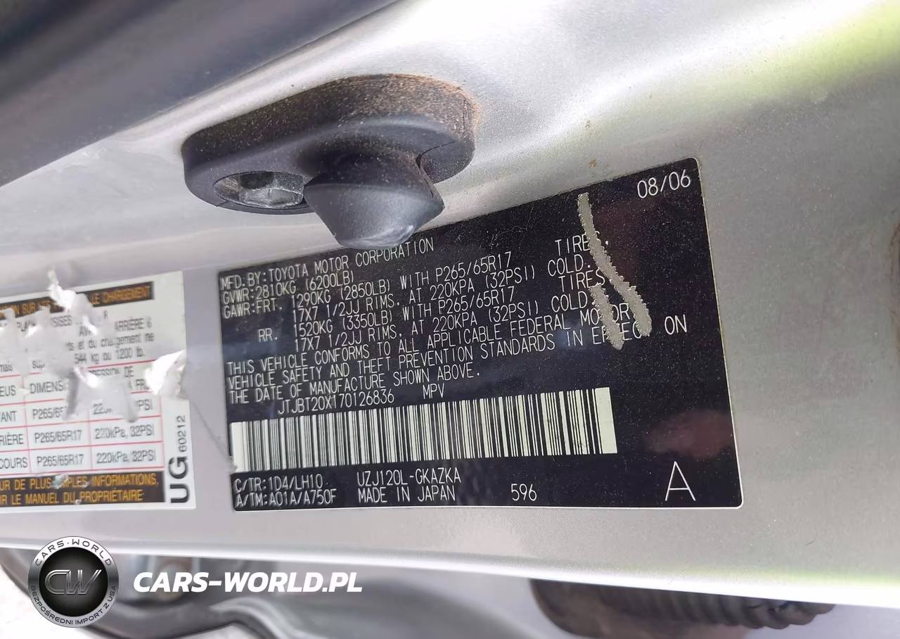 2007 Lexus Gx 470 VIN:JTJBT20X170126836 - 9