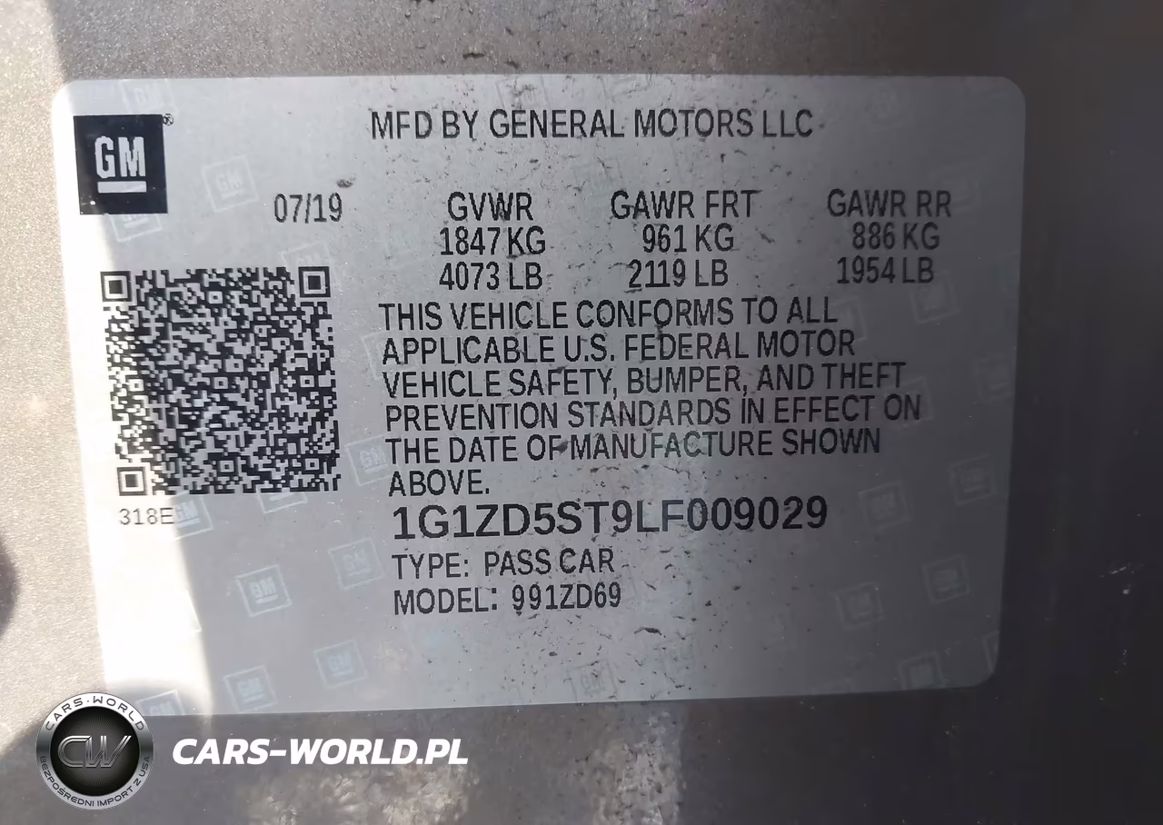 2020 Chevrolet Malibu Fwd Lt VIN:1G1ZD5ST9LF009029 - 9