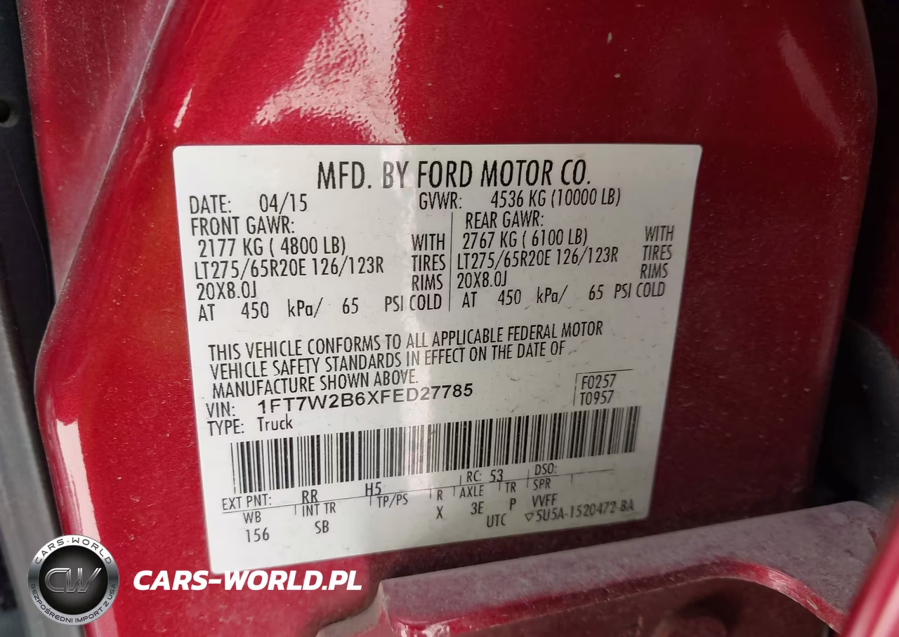 2015 Ford F-250 Lariat VIN:1FT7W2B6XFED27785 - 9