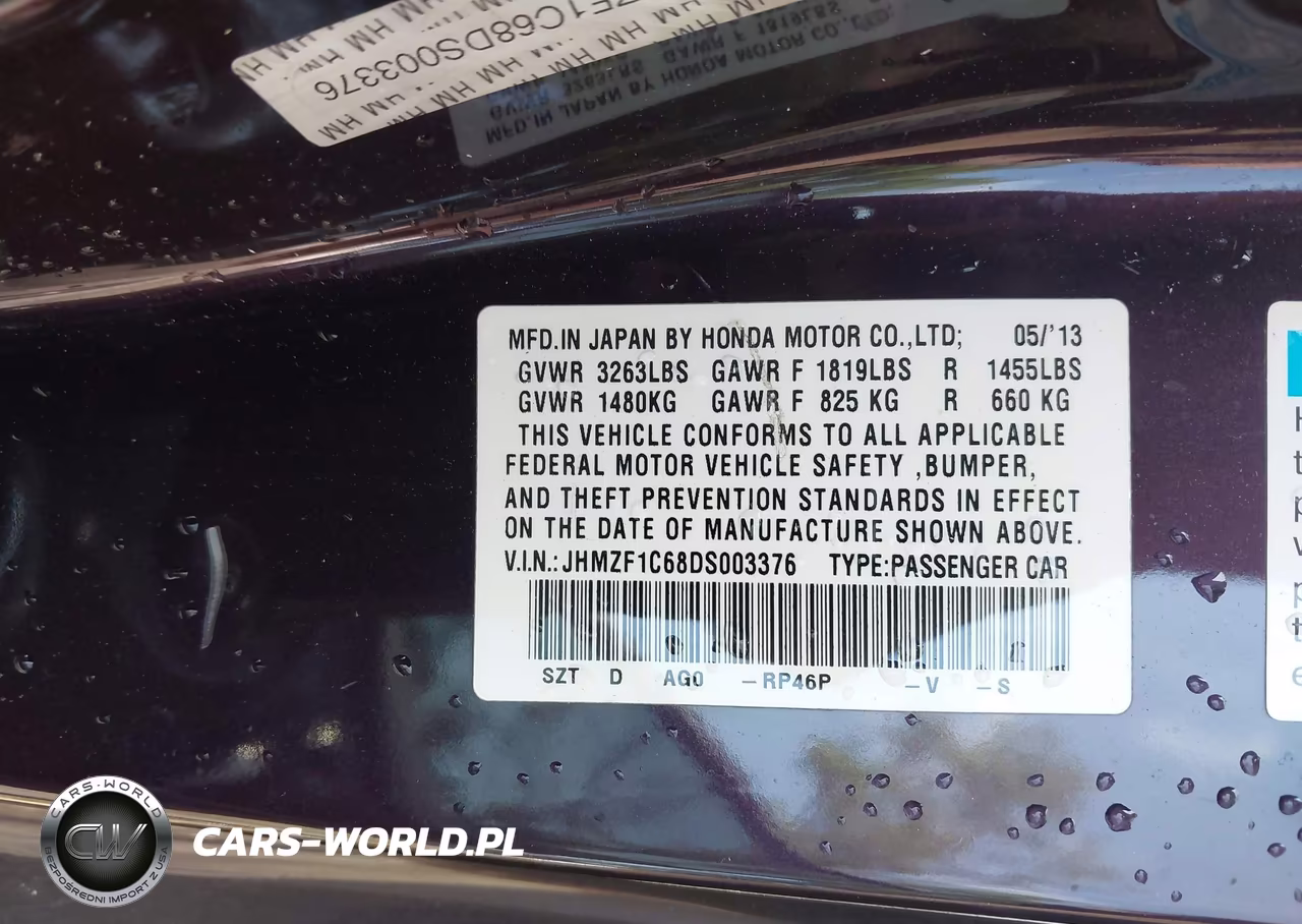 2013 Honda Cr-Z Ex VIN:JHMZF1C68DS003376 - 9