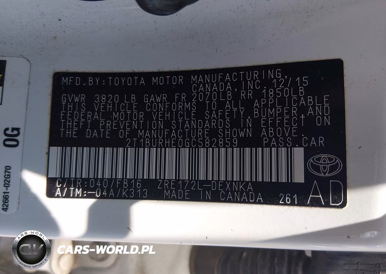 2016 Toyota Corolla Le VIN:2T1BURHE0GC582859 - 9