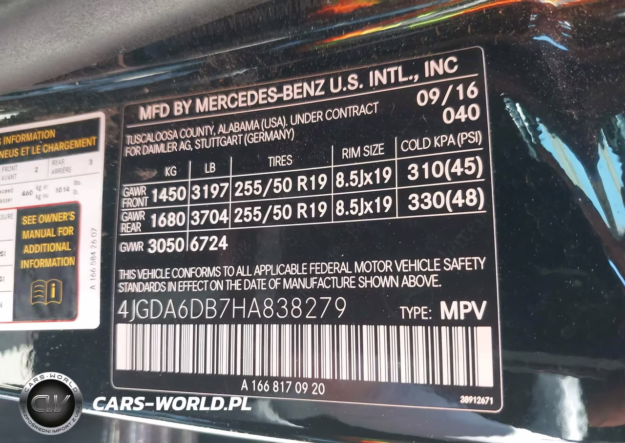 2017 Mercedes-Benz Gle 550E 4Matic VIN:4JGDA6DB7HA838279 - 9