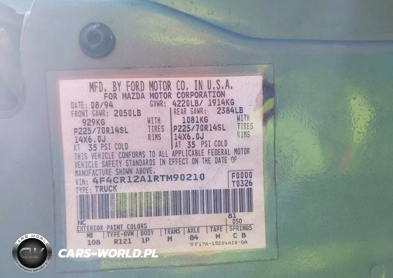 1994 Mazda B2300 VIN:4F4CR12A1RTM90210 - 9