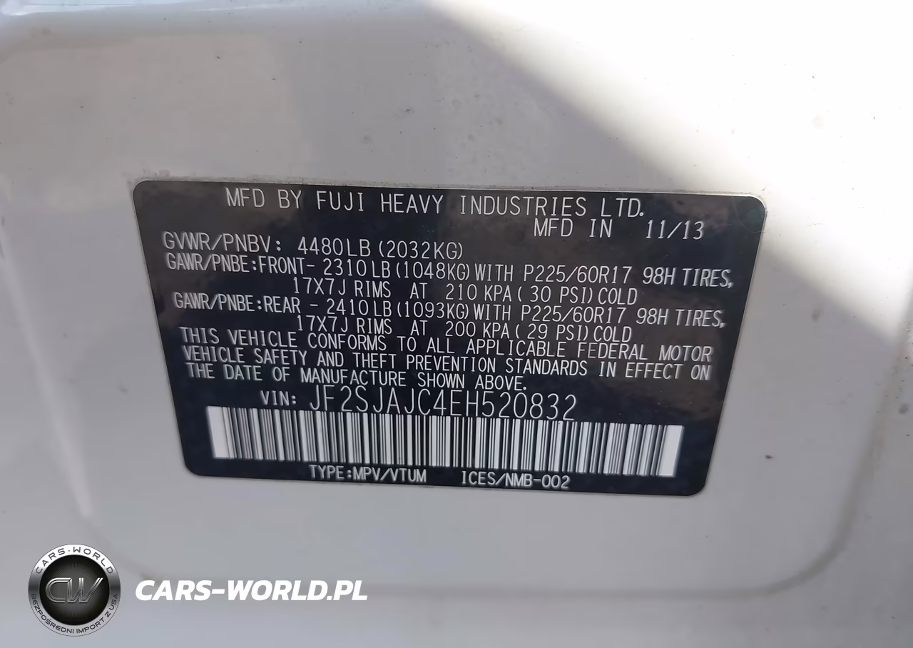 2014 Subaru Forester 2.5I Limited VIN:JF2SJAJC4EH520832 - 9