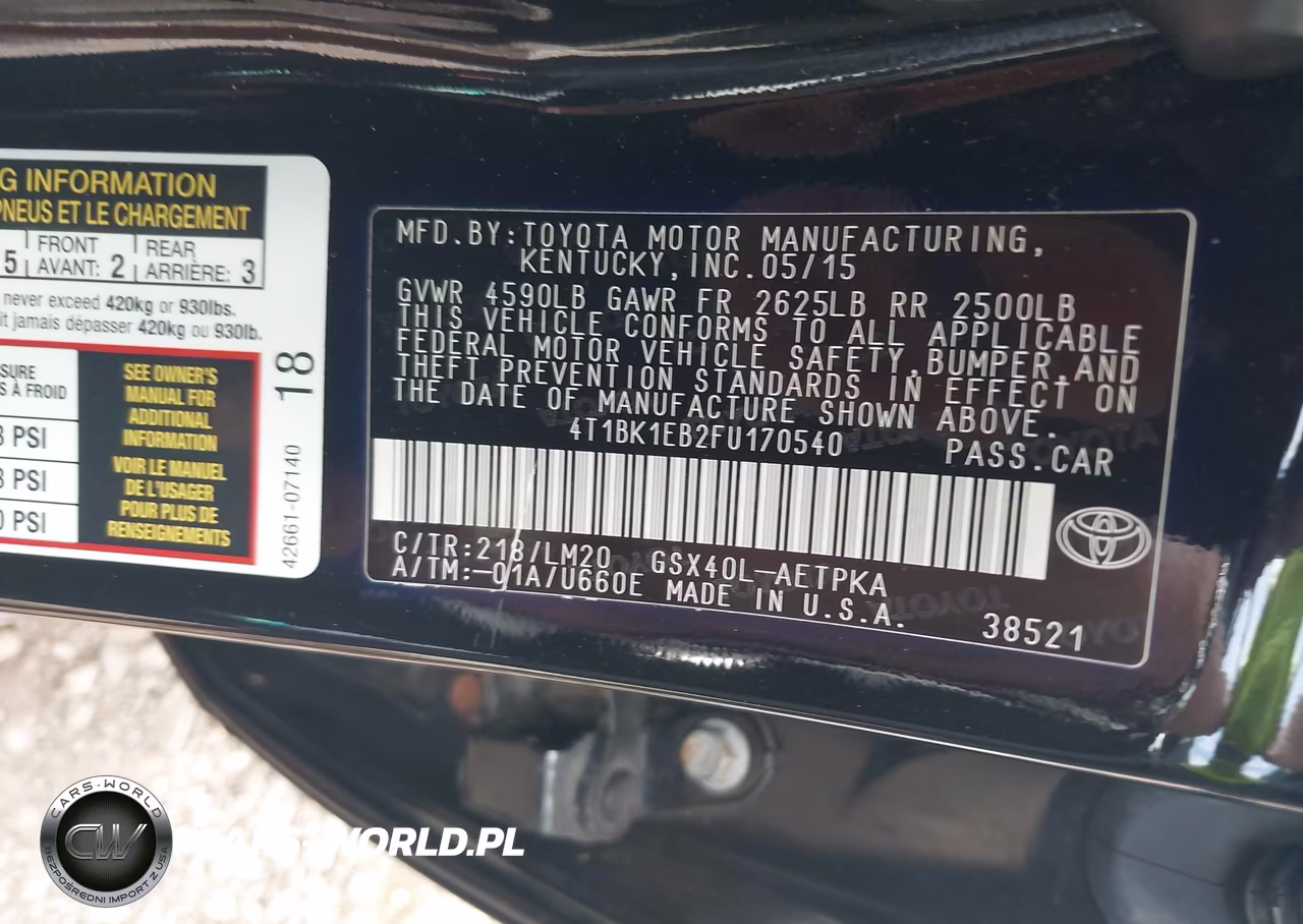 2015 Toyota Avalon Limited VIN:4T1BK1EB2FU170540 - 9