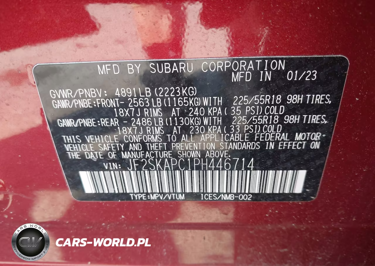 2023 Subaru Forester Limited VIN:JF2SKAPC1PH446714 - 9