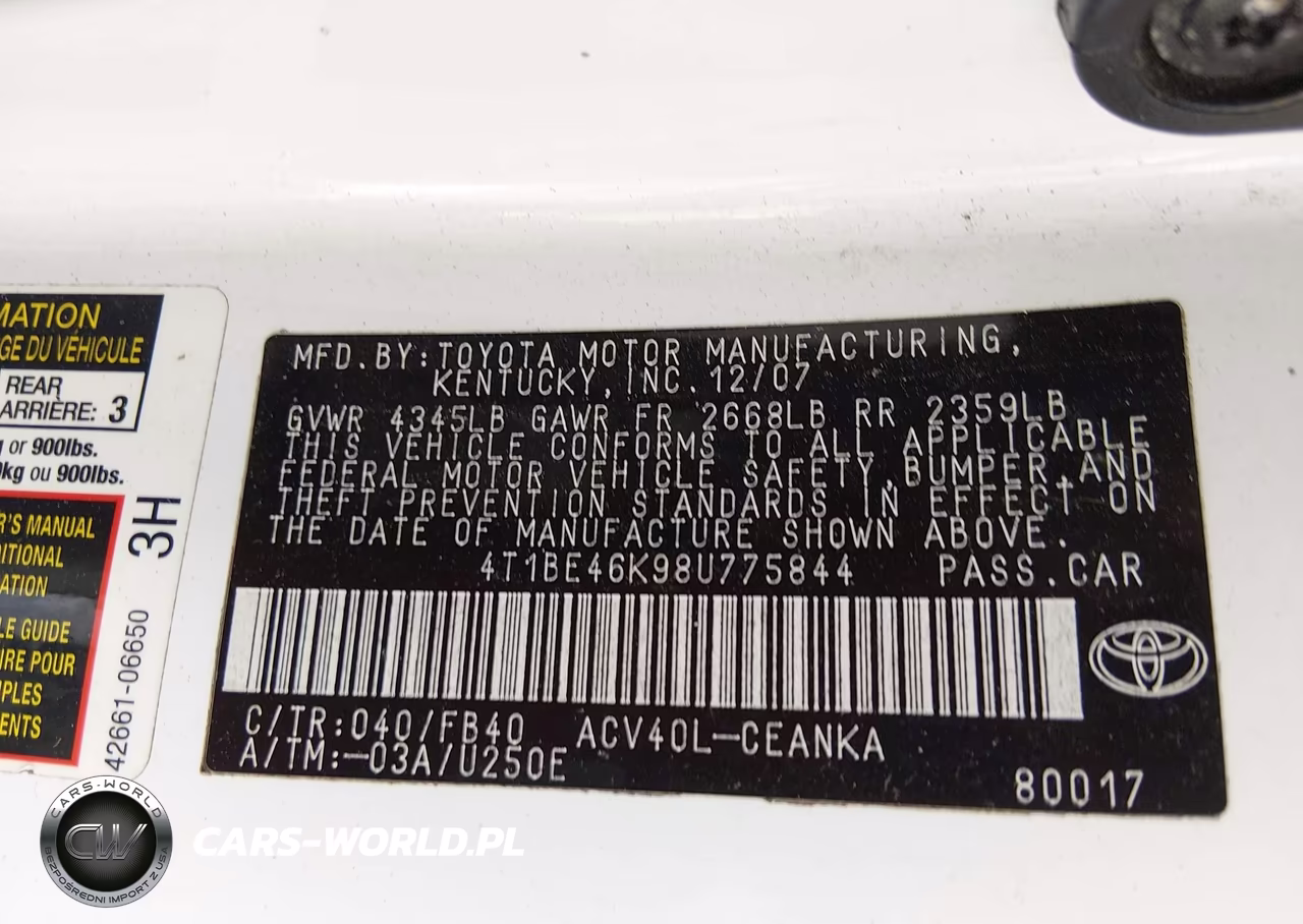 2008 Toyota Camry VIN:4T1BE46K98U775844 - 9