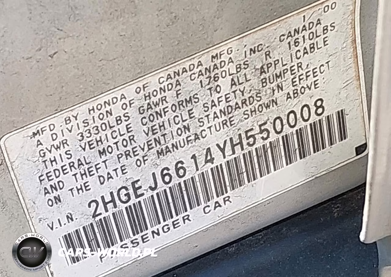 2000 Honda Civic Value Package VIN:2HGEJ6614YH550008 - 9