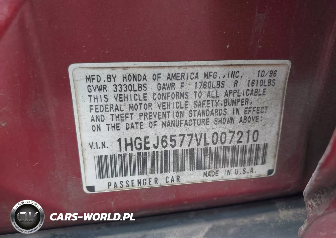 1997 Honda Civic Lx VIN:1HGEJ6577VL007210 - 9