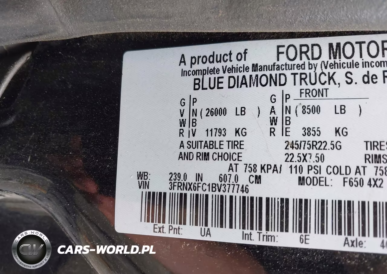 2011 Ford F-650 Xl-Xlt VIN:3FRNX6FC1BV377746 - 8