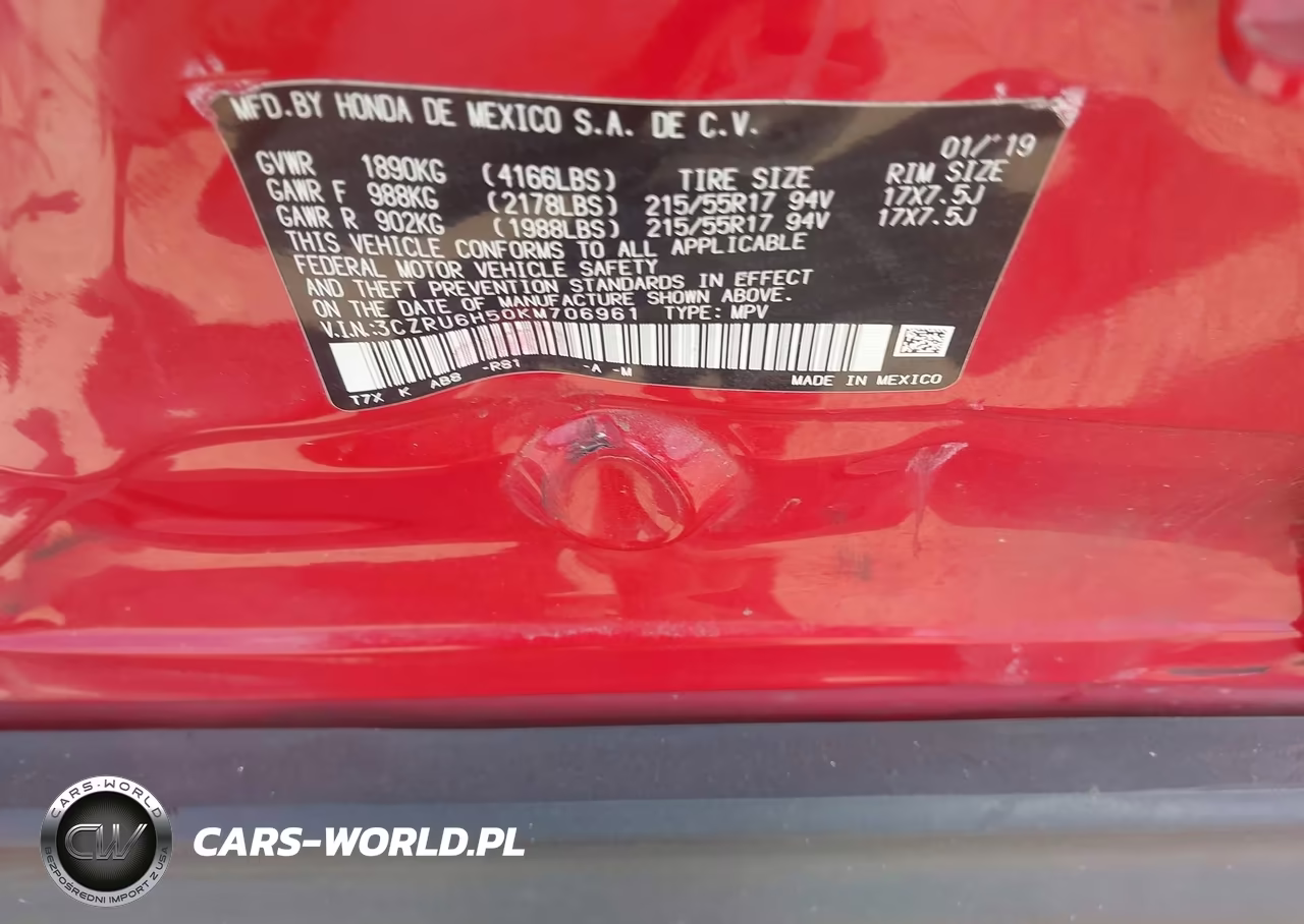 2019 Honda Hr-V Ex VIN:3CZRU6H50KM706961 - 9