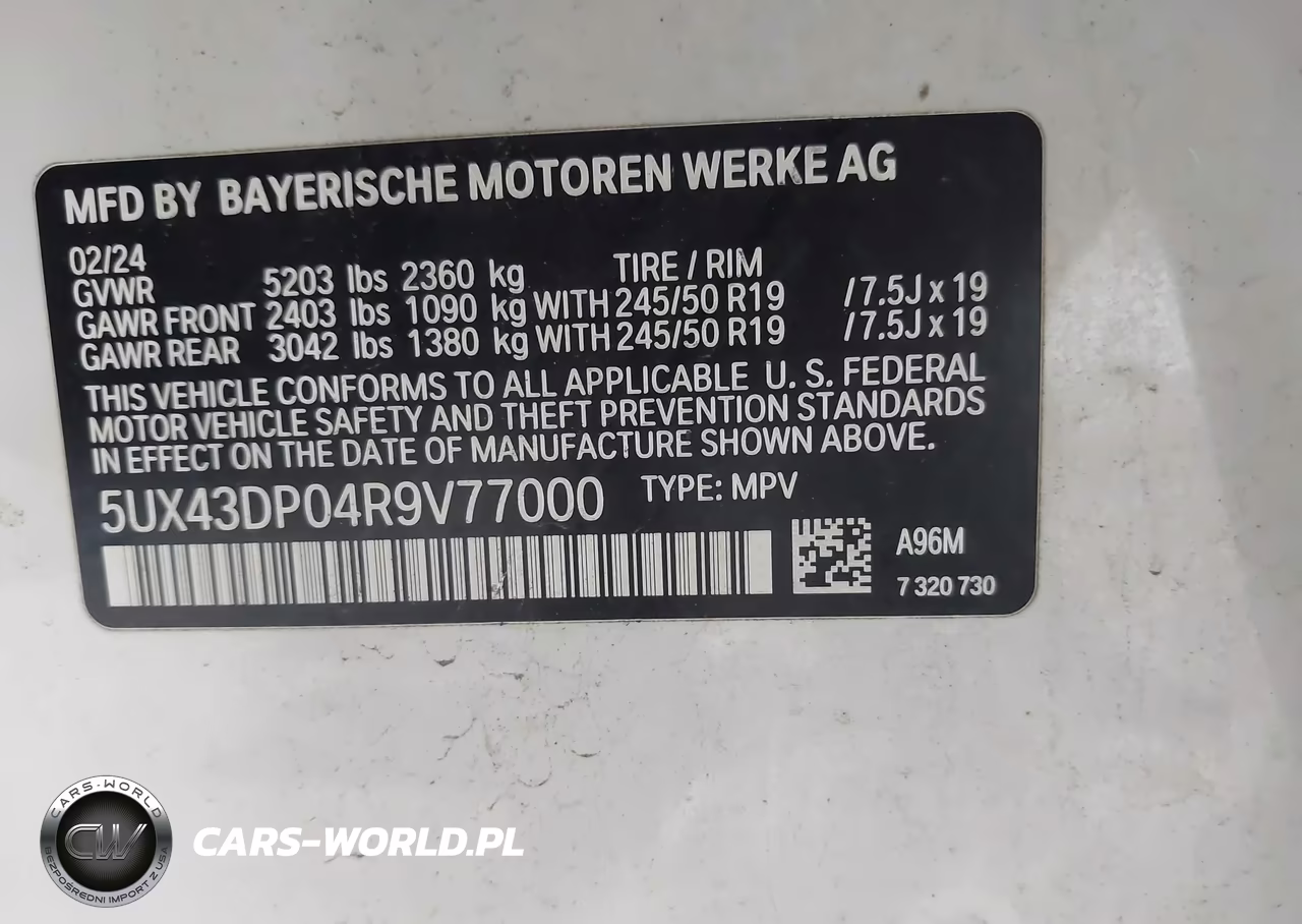 2024 BMW X3 Sdrive30I VIN:5UX43DP04R9V77000 - 9