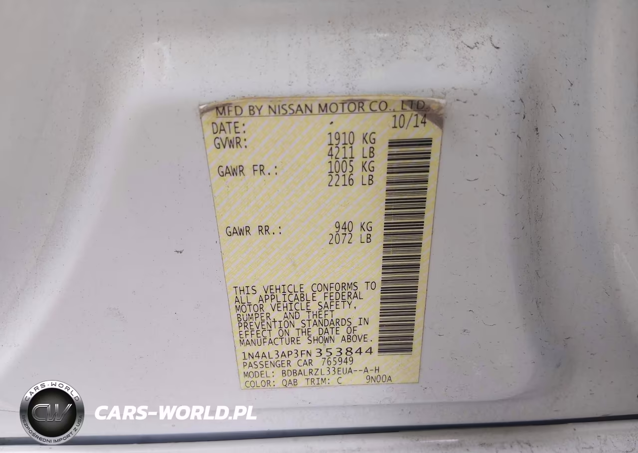 2015 Nissan Altima 2.5 Sl VIN:1N4AL3AP3FN353844 - 9