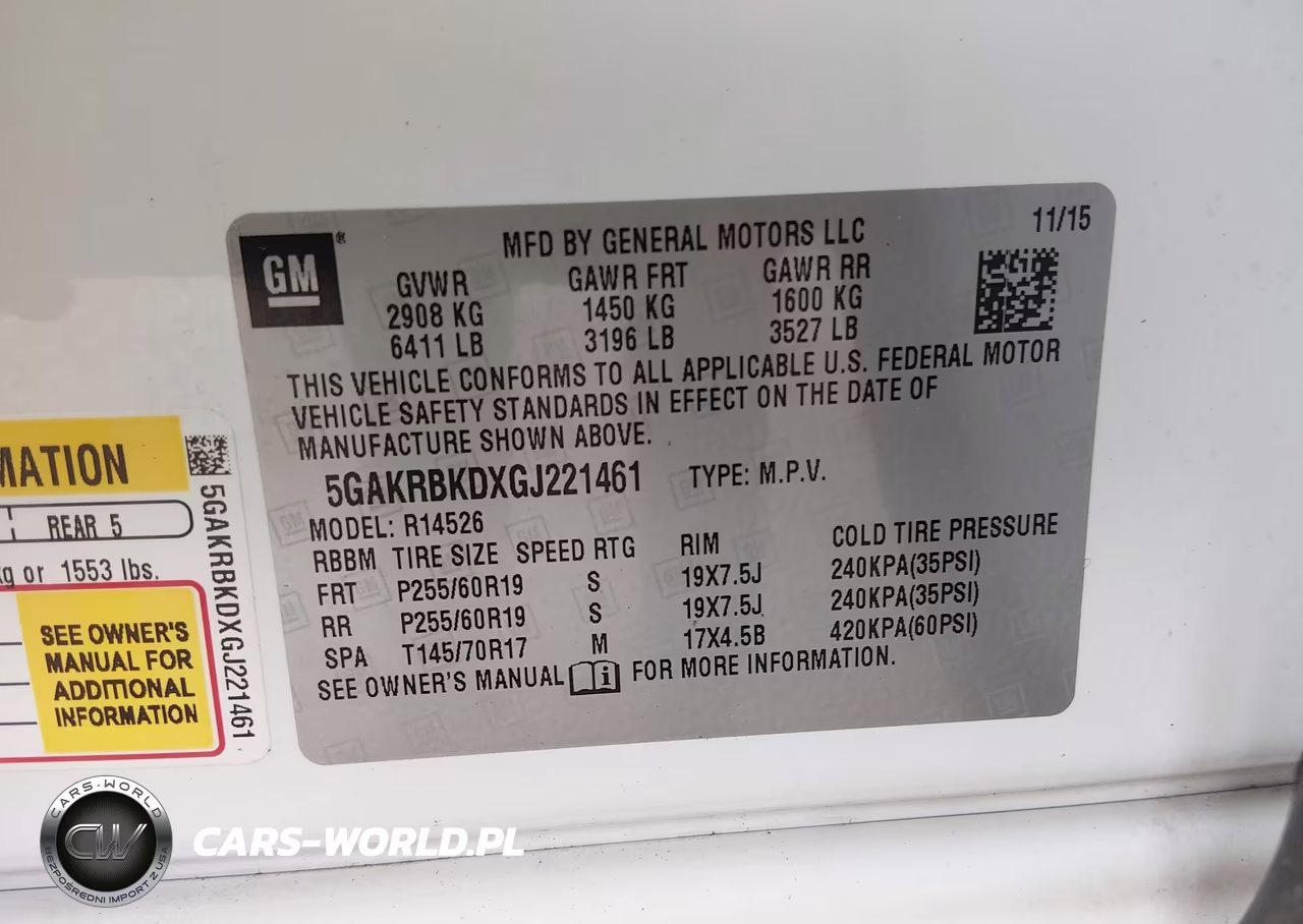 2016 Buick Enclave Leather VIN:5GAKRBKDXGJ221461 - 9