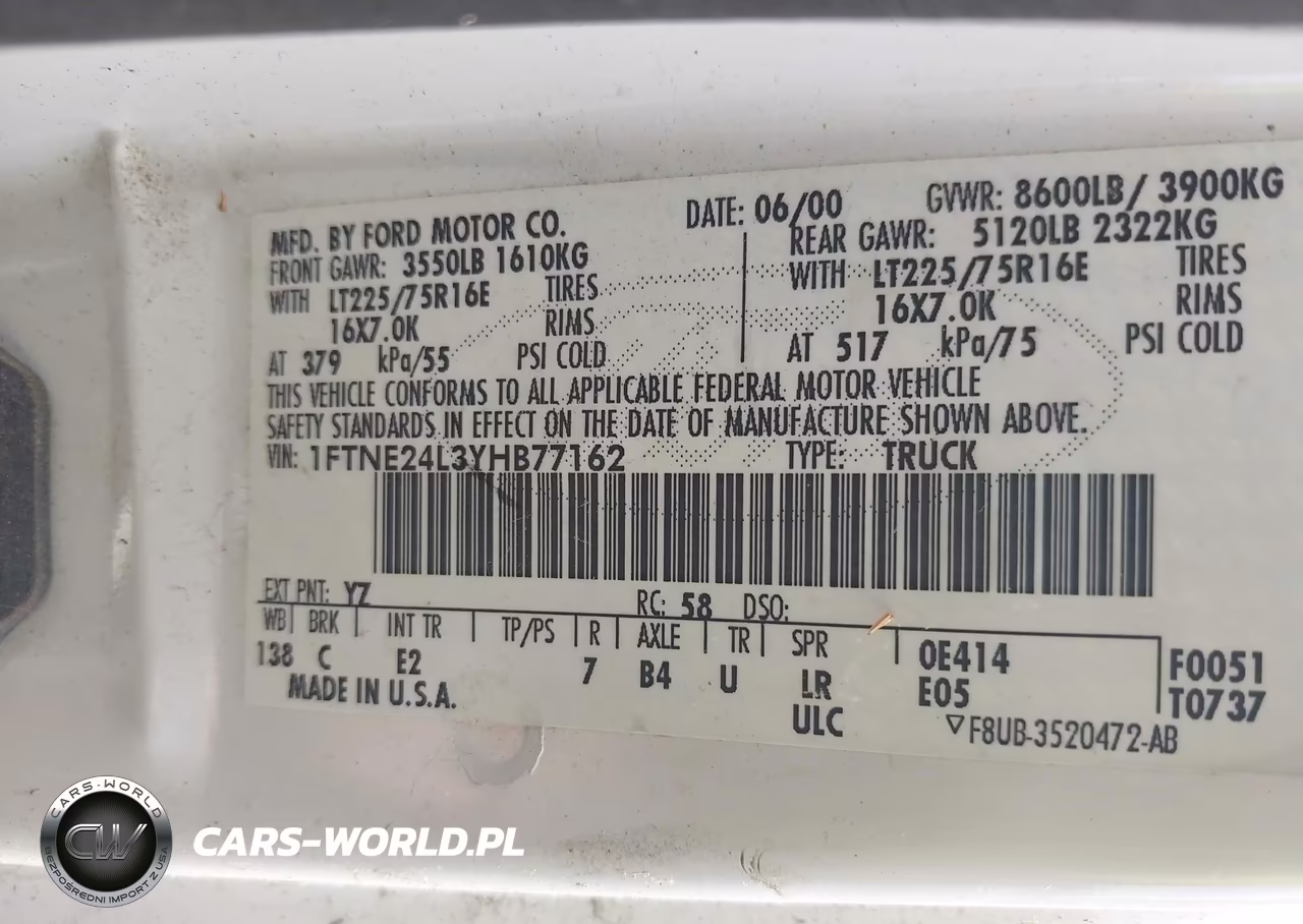 2000 Ford E-250 Commercial-Recreational VIN:1FTNE24L3YHB77162 - 9