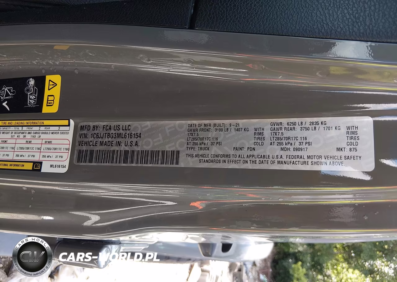 2021 Jeep Gladiator Rubicon 4X4 VIN:1C6JJTBG3ML616154 - 9