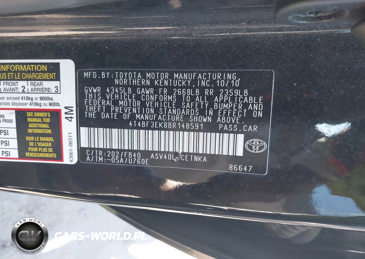 2011 Toyota Camry Le VIN:4T4BF3EK8BR148591 - 9