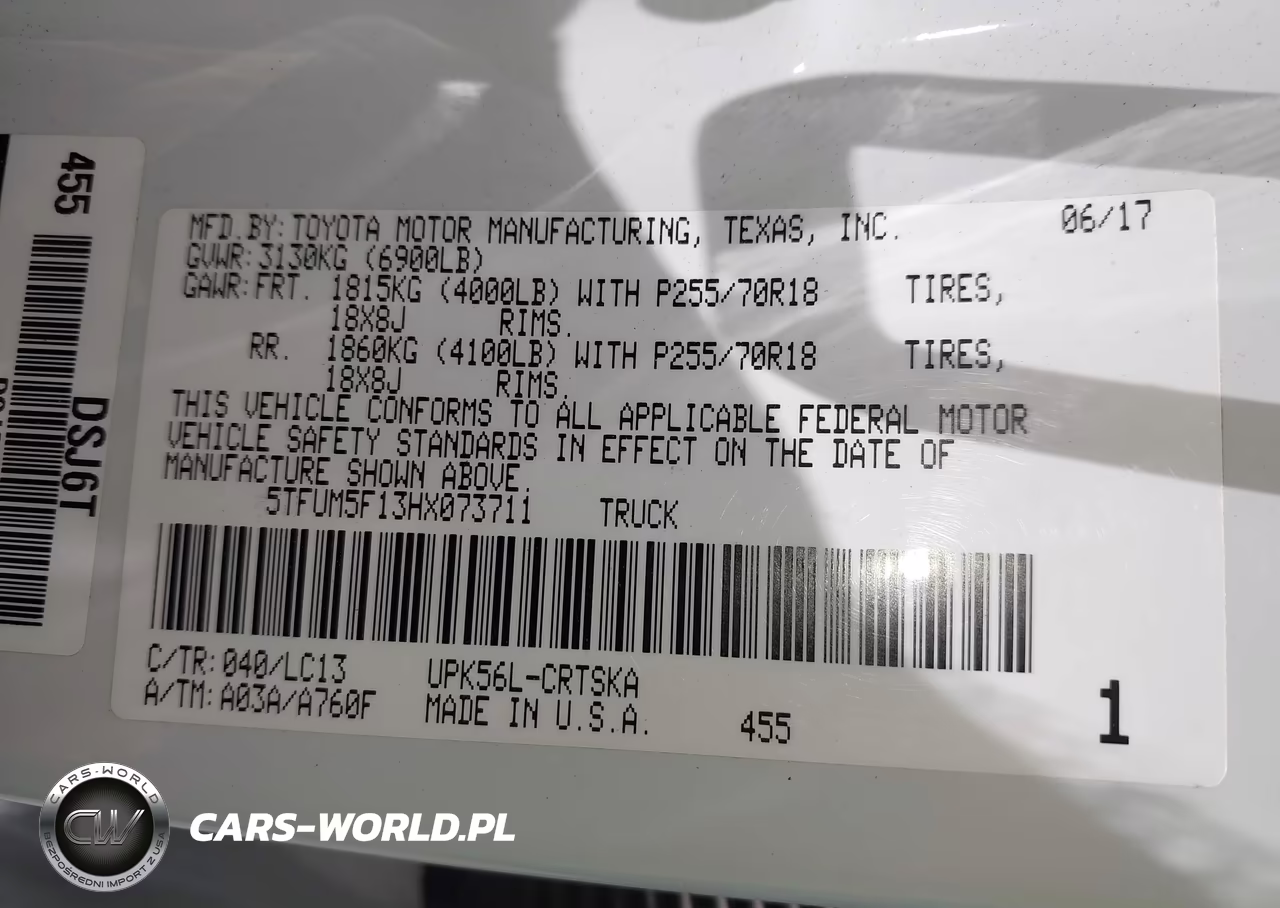 2017 Toyota Tundra Sr 4.6L V8 VIN:5TFUM5F13HX073711 - 9