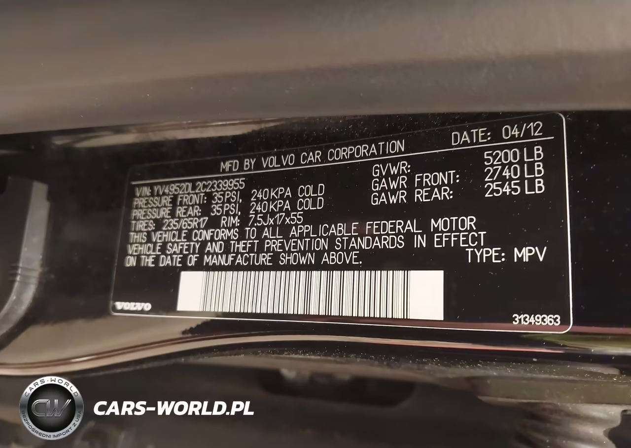 2012 Volvo Xc60 3.2-3.2 Platinum-3.2 Premier-3.2 Premier Plus VIN:YV4952DL2C2339955 - 9