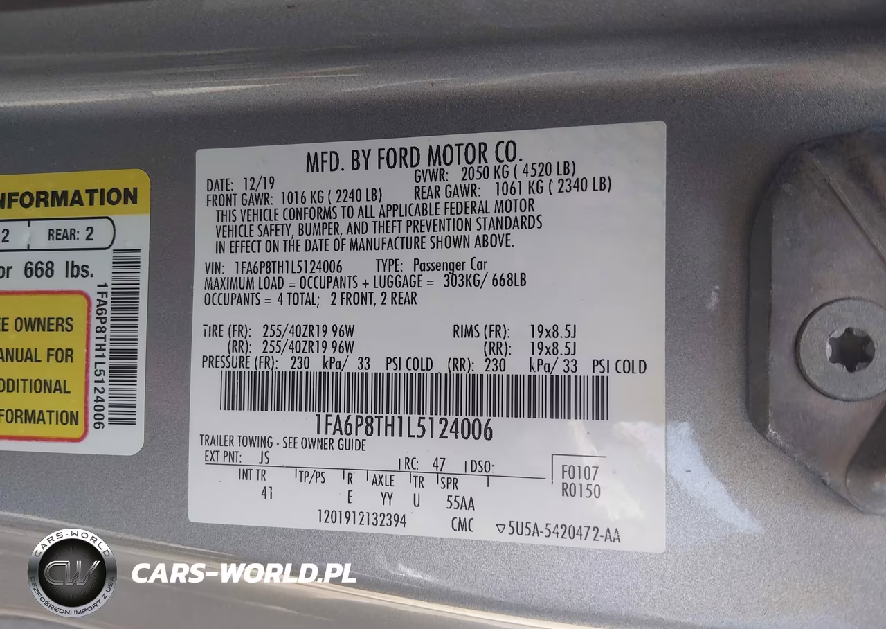 2020 Ford Mustang Ecoboost Premium Fastback VIN:1FA6P8TH1L5124006 - 9